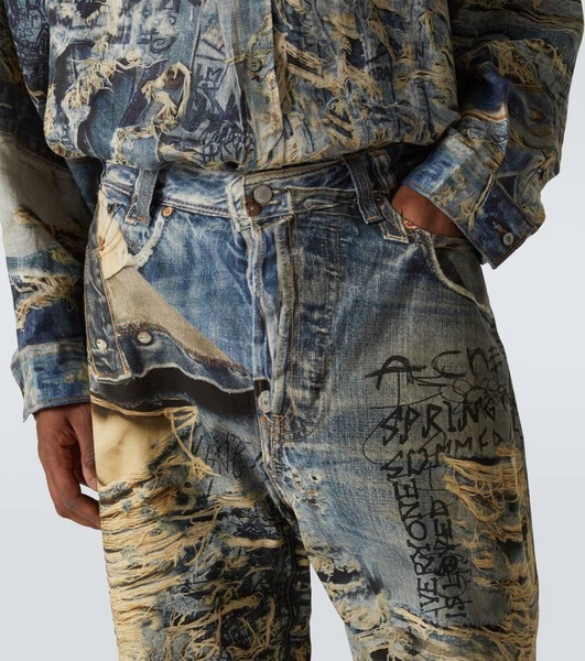 2023 trompe l'œil wide-leg jeans