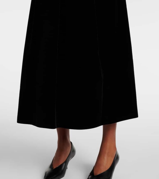 Paraggi cotton velvet midi skirt