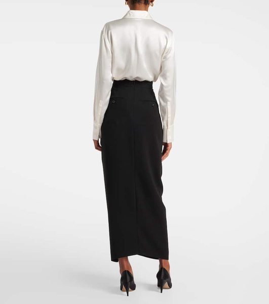 Ridente pleated cady maxi skirt 