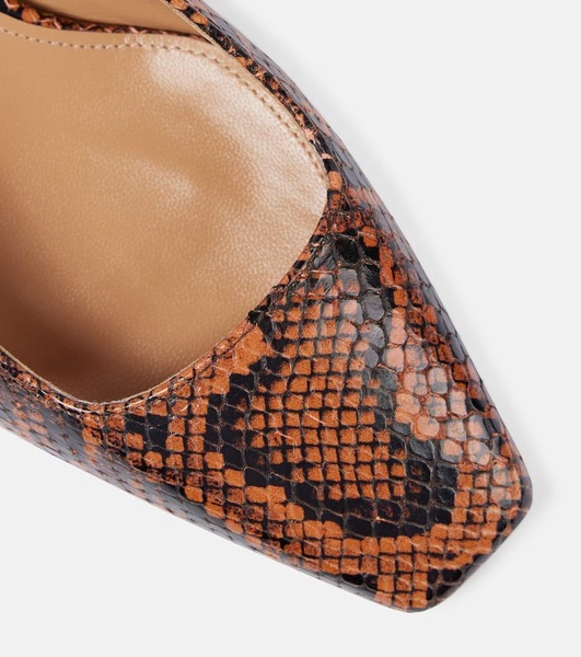 Ginza 35 snake-effect leather slingback pumps