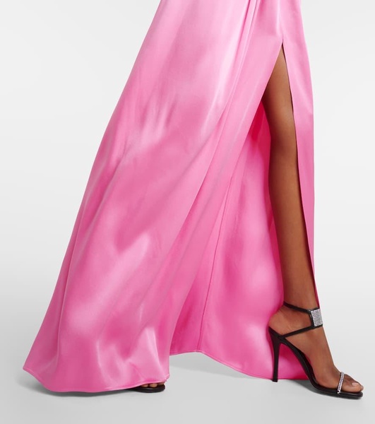 Falabella chain-detail satin gown
