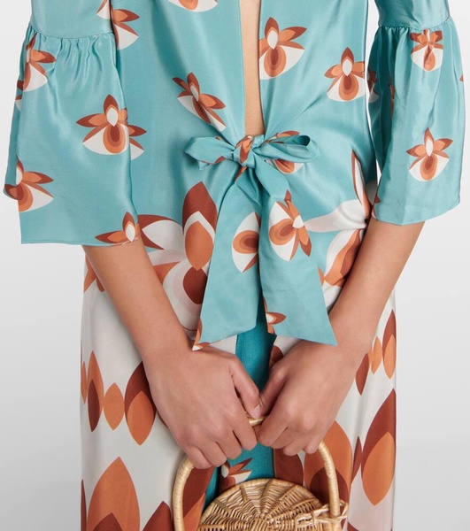 Vintage printed silk maxi dress