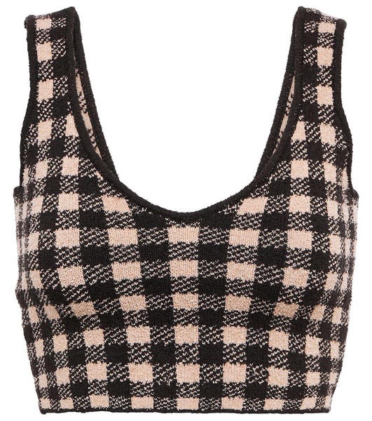 Argia checked crop top