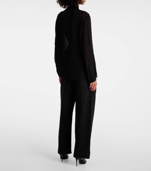 Tie-neck georgette blouse