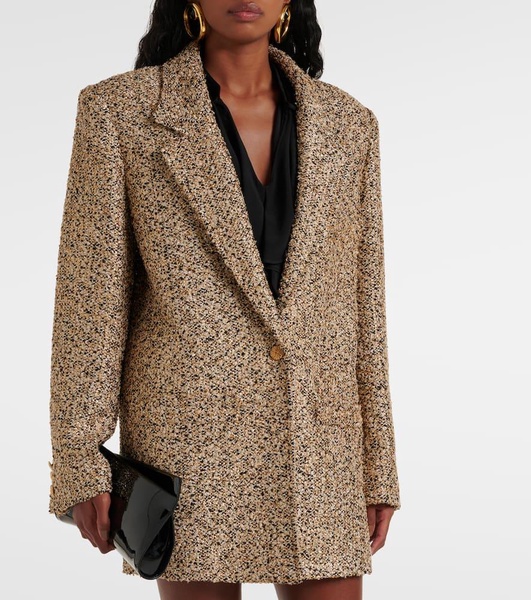 Oversized tweed lamé blazer