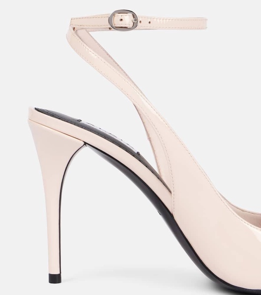 Patent leather slingback pumps