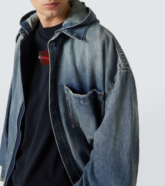 Hooded denim overshirt