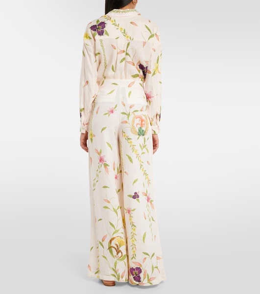Piñon Marina linen wide-leg pants