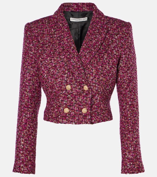 Sequined cropped tweed blazer