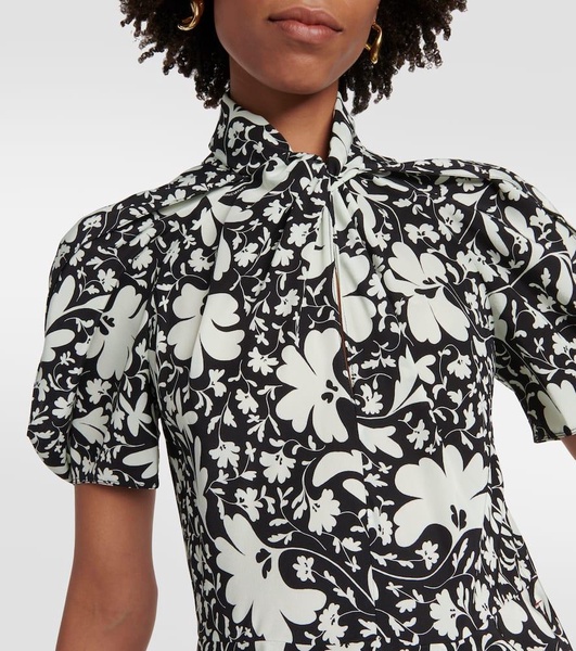 Floral silk midi dress