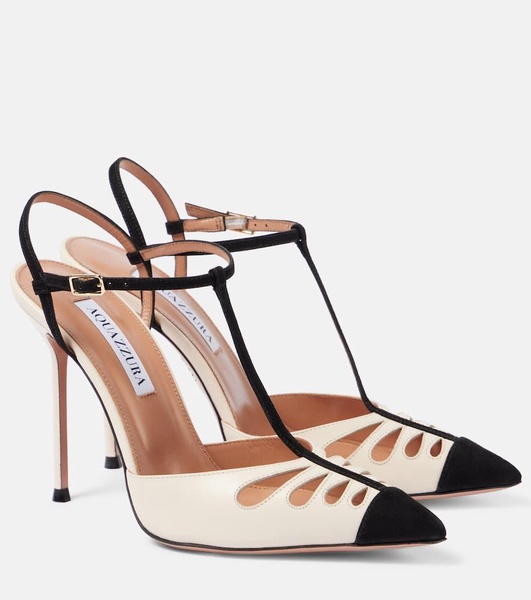 Camille 105 leather and suede pumps