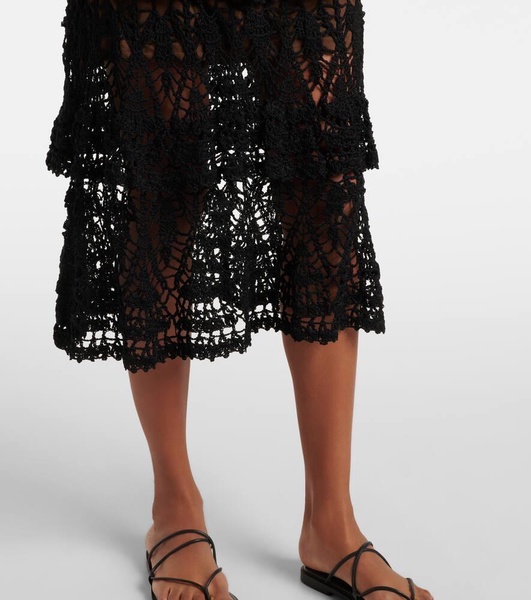 Elsie crochet cotton midi skirt