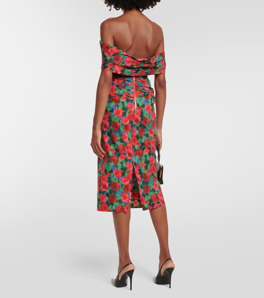 Floral off-shoulder midi dress