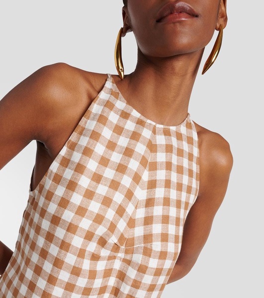 Antigua checked linen minidress
