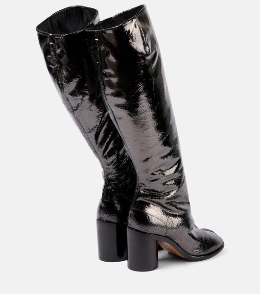 Tabi patent leather knee-high boots