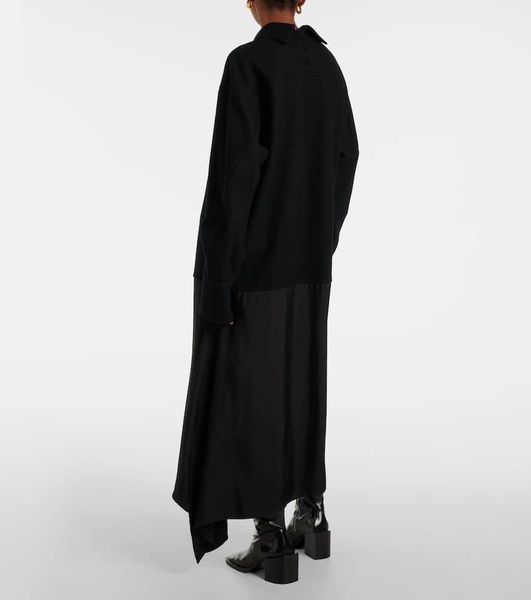 Convertible wool midi dress