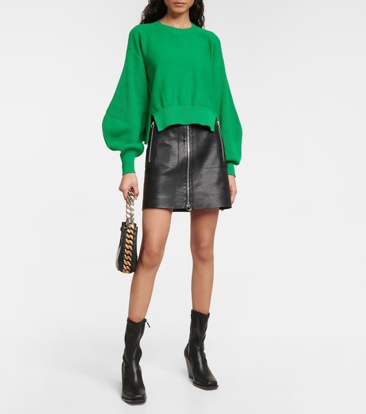 Cropped cotton sweater
