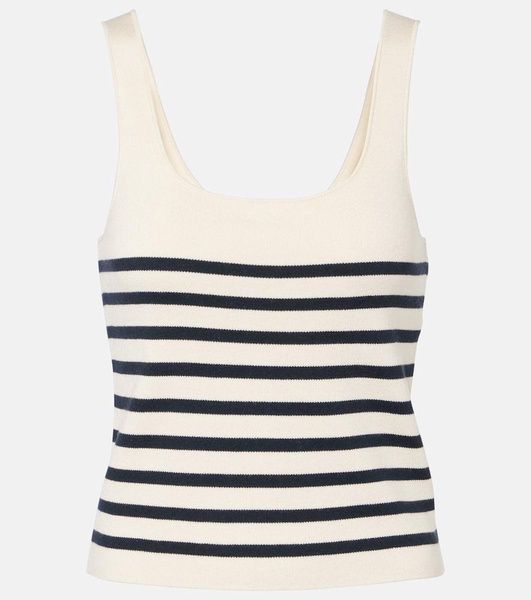 Stevie striped silk and cotton tank top