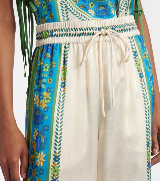 Vivianna printed high-rise wide-leg pants