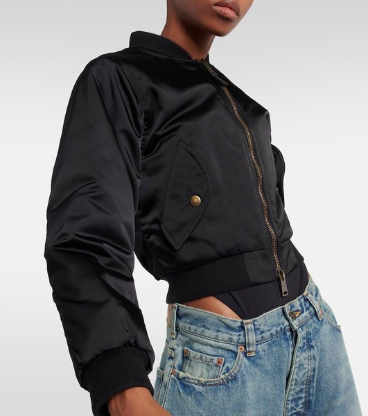 Shrunk cropped bomber jacket