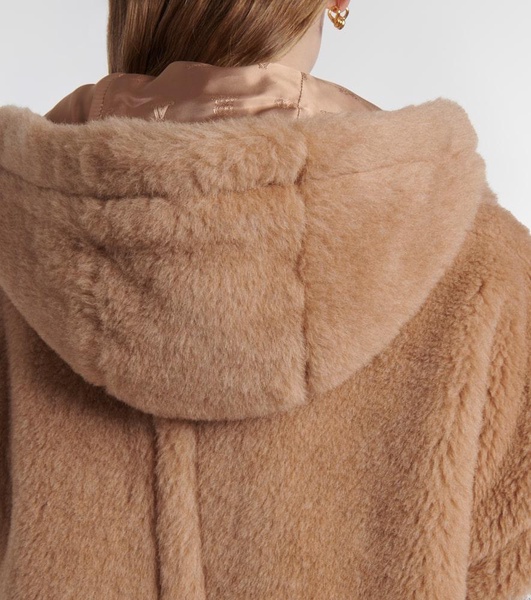 Belted wool, cashmere, and silk cape
