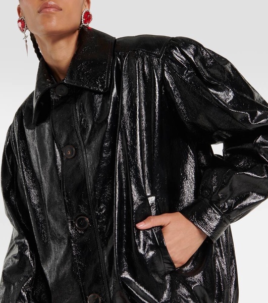 Oversized leather jacket