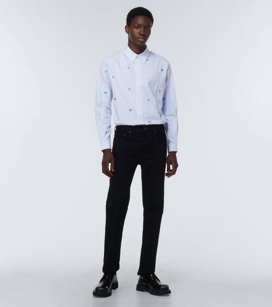 Pixel striped cotton shirt