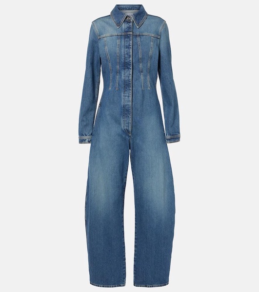 Round denim jumpsuit