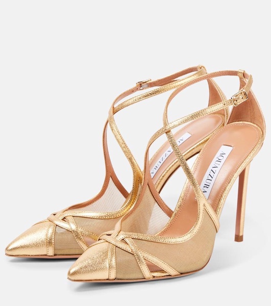Shear 105 metallic leather and mesh pumps
