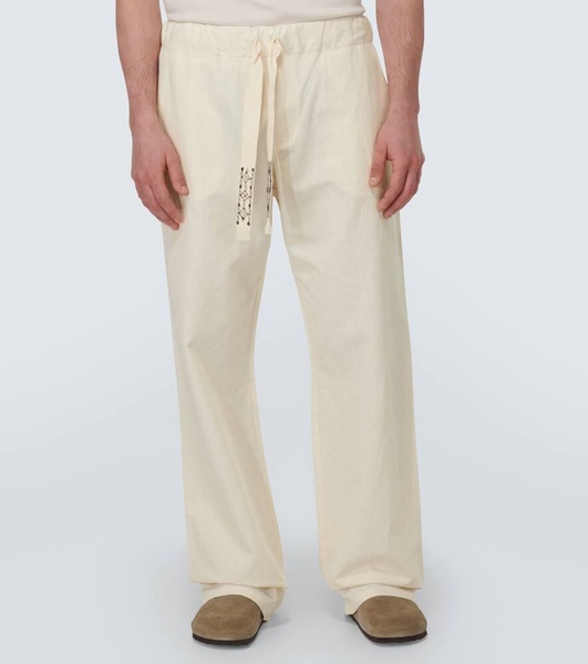 Akasha cotton-blend straight pants