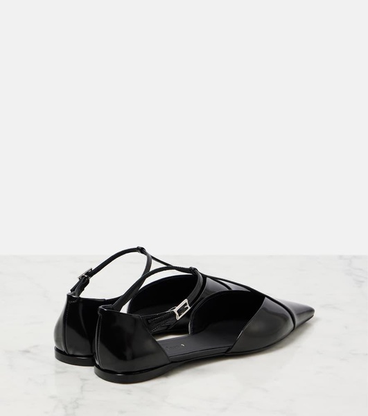 Fsilkway leather ballet flats