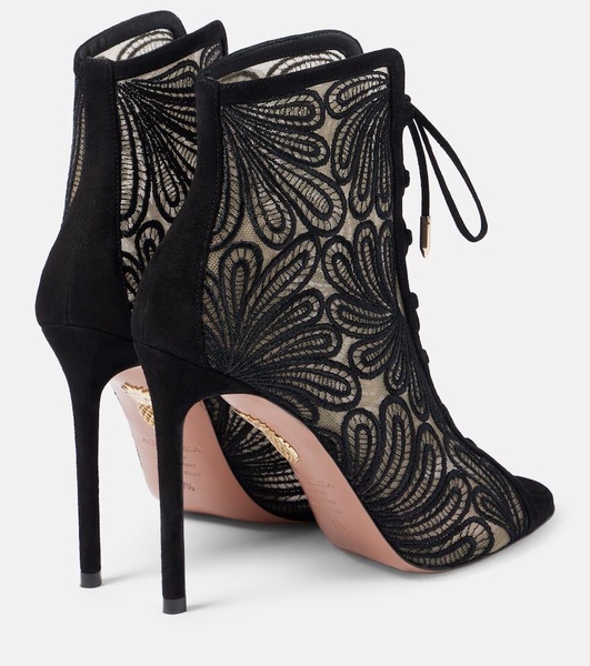 105 suede and lace ankle boots