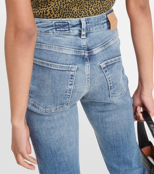 Girlfriend mid-rise straight jeans