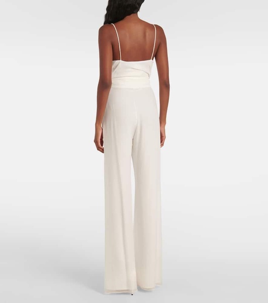 Bridal Lampo silk chiffon wide-leg pants