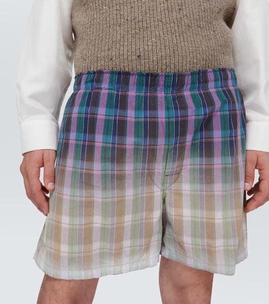 Checked cotton shorts