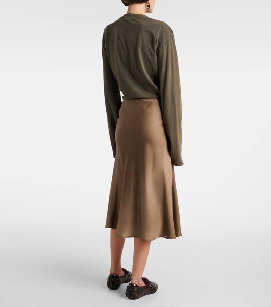 Satin wrap skirt
