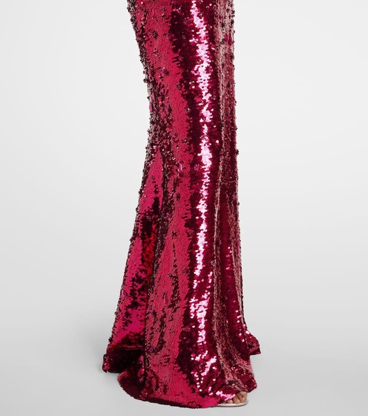 Sequined strapless gown