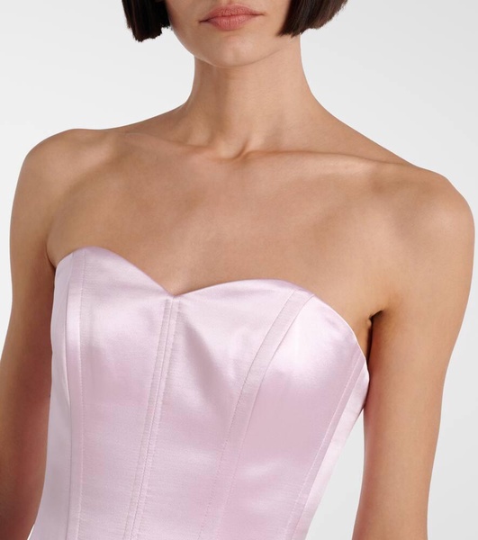 Cotton and silk satin corset