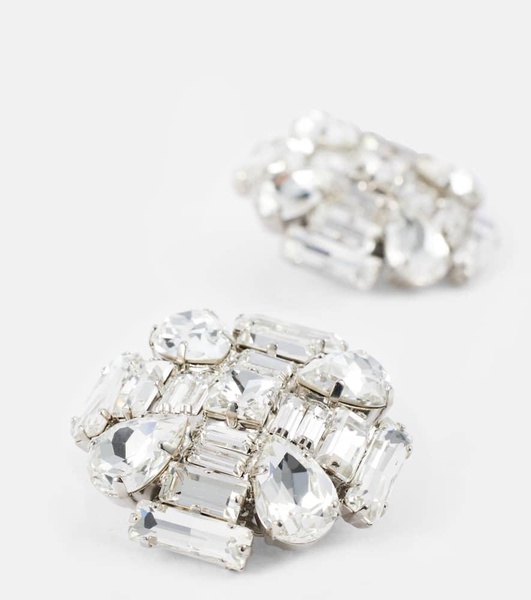Flower crystal-embellished earrings