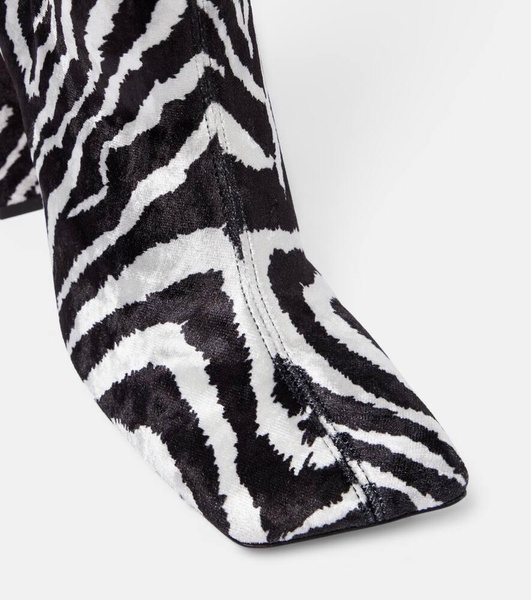 Marine Stretch 95 velvet knee-high boots