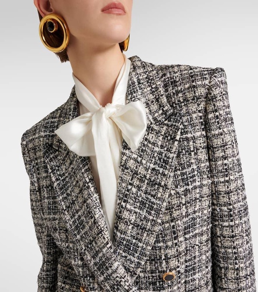 Wool lamé tweed blazer