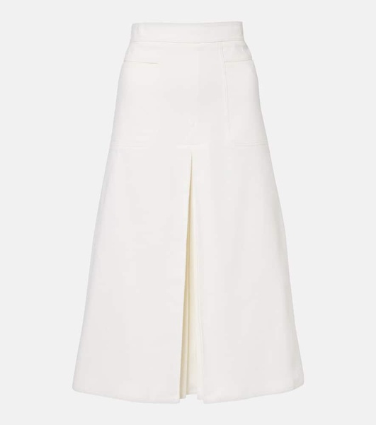 Renoir pleated cotton midi skirt