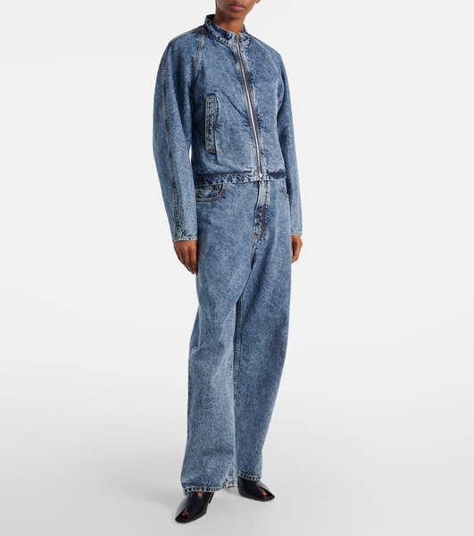 Knit Band straight jeans