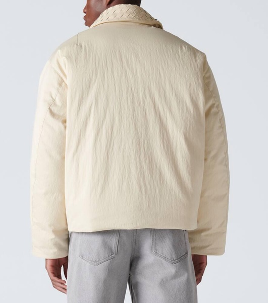 Intrecciato cotton-blend twill down jacket