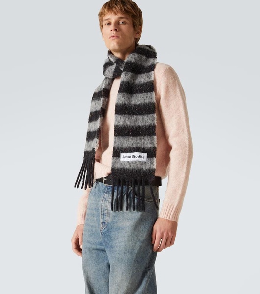 Striped alpaca-blend scarf