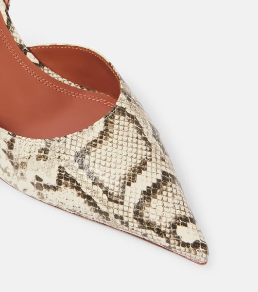 Sofia snake-effect leather slingback pumps