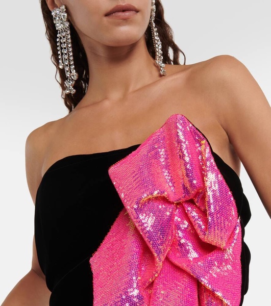 Strapless embellished minidress