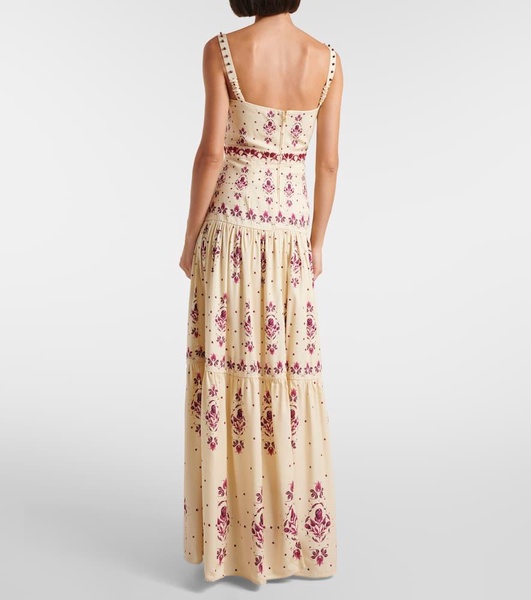 Lima Relato embroidered linen maxi dress