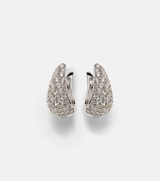 Claw 18kt white gold earrings with diamonds