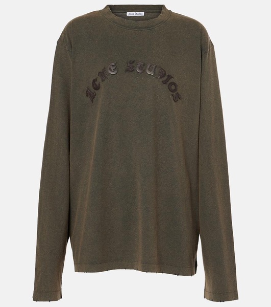 Logo appliqué cotton jersey top